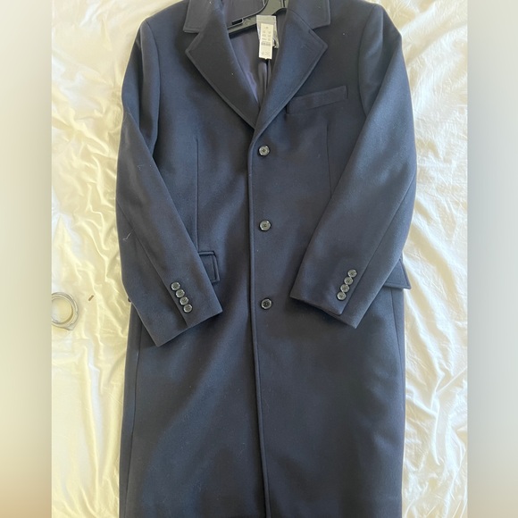 NWT J. Crew topcoat in navy cashmere blend size 40s (men’s medium) - Picture 2 of 13